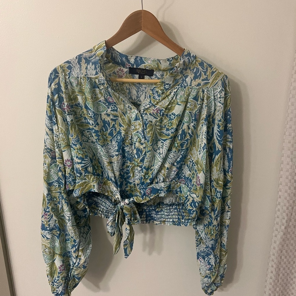 Rachel Roy Floral Tie-Front Blouse
